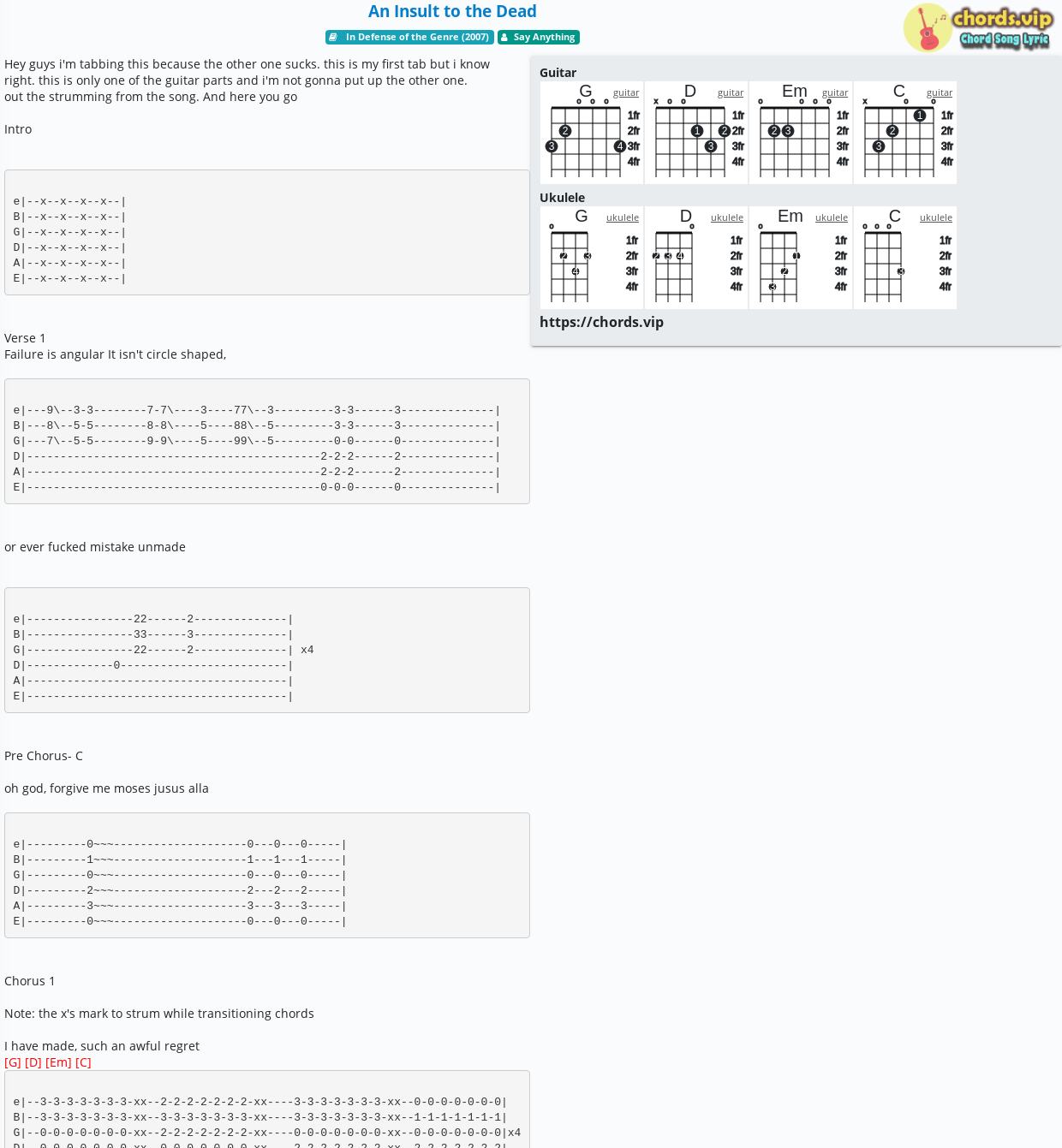 chord-an-insult-to-the-dead-say-anything-tab-song-lyric-sheet