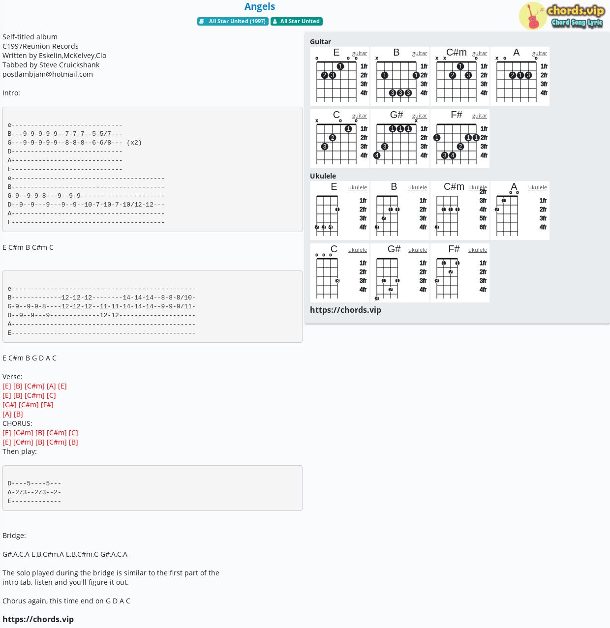 chord-angels-all-star-united-tab-song-lyric-sheet-guitar