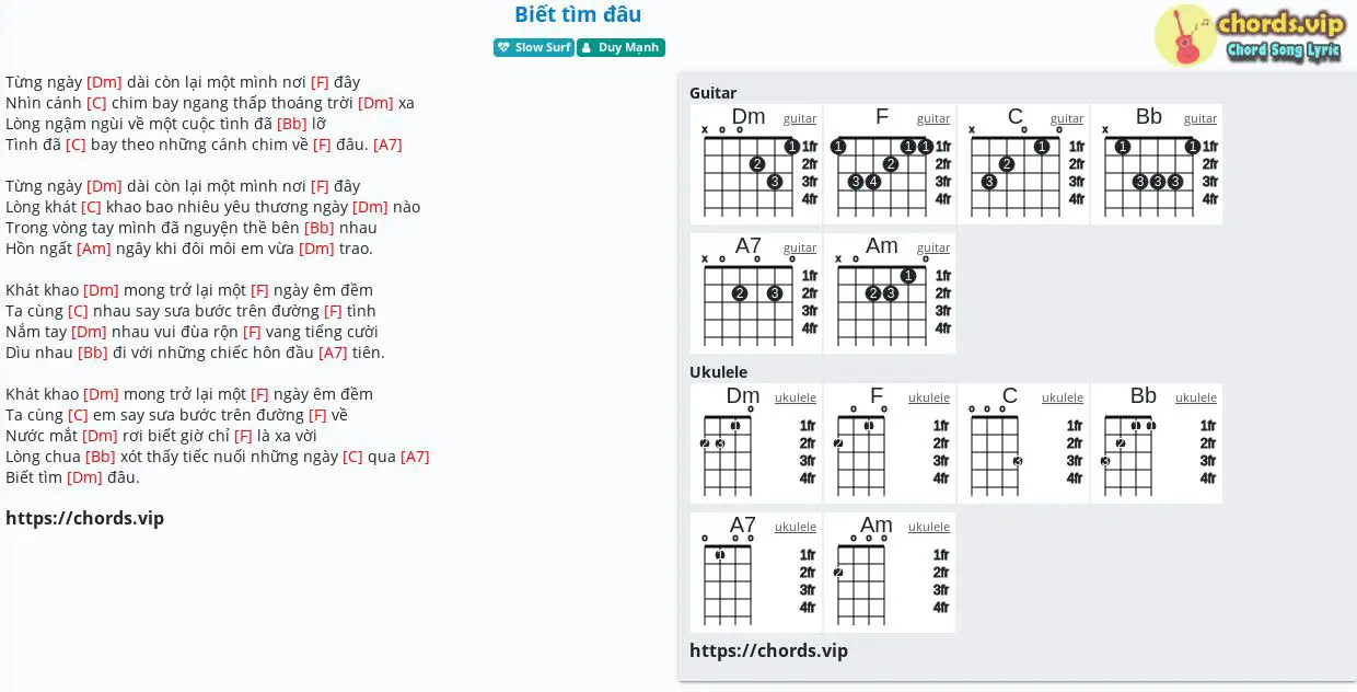 Chord Biết Tìm đâu Duy Mạnh Tab Song Lyric Sheet Guitar Ukulele Chordsvip 