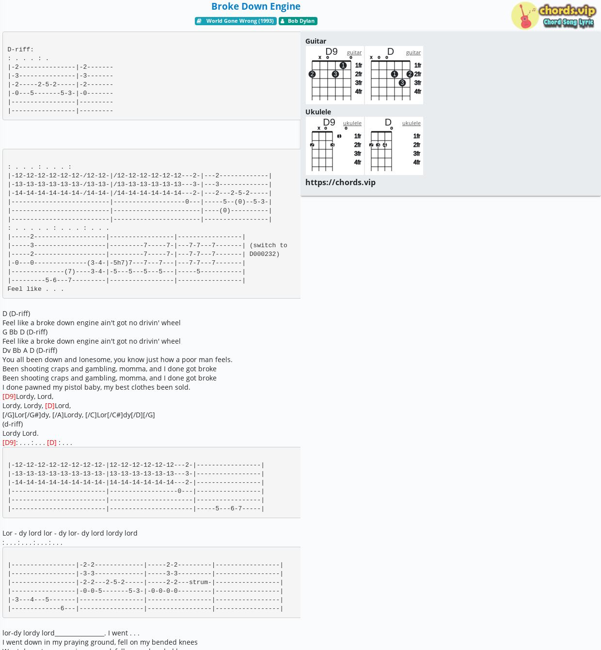 chord-broke-down-engine-tab-song-lyric-sheet-guitar-ukulele