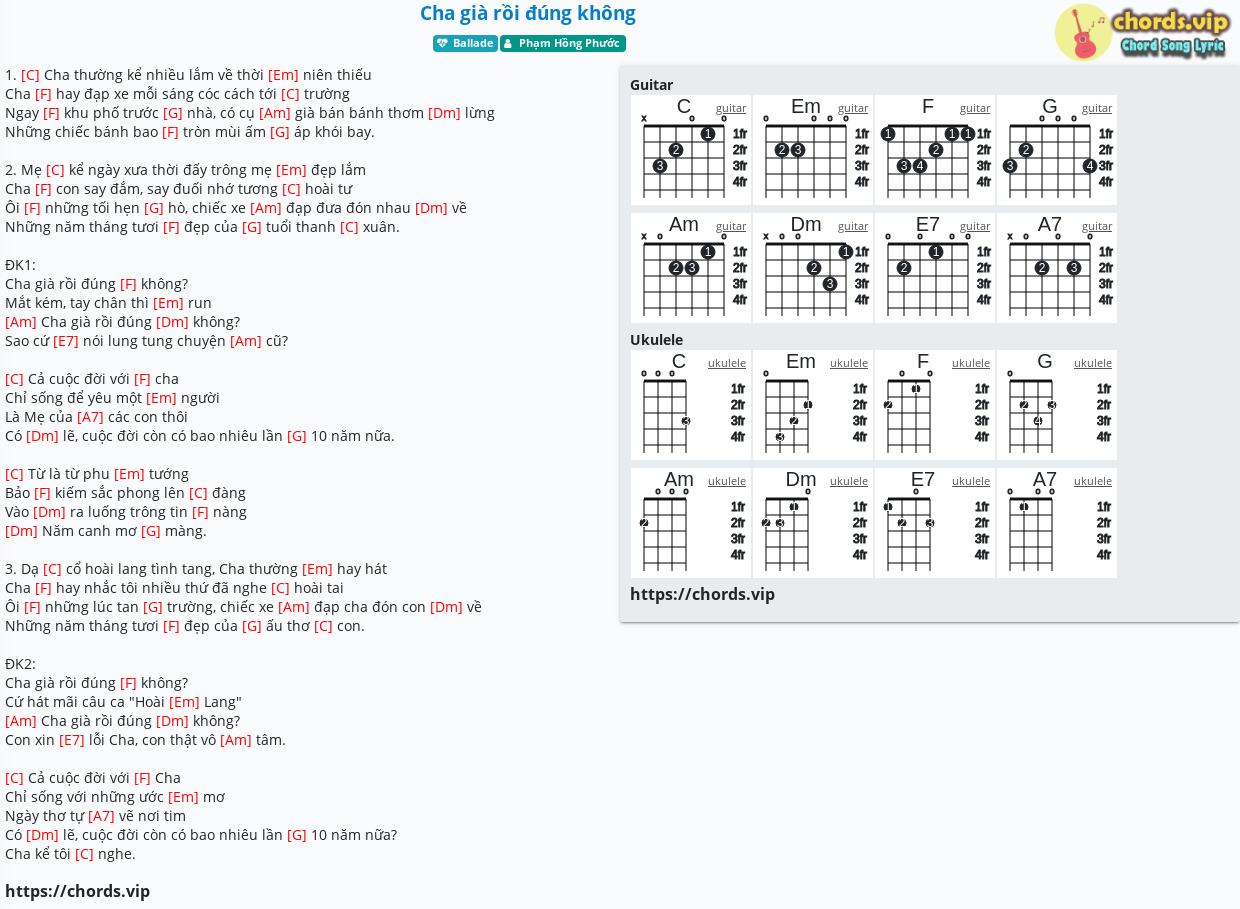 Chord Cha gi r i ng kh ng tab song lyric sheet guitar