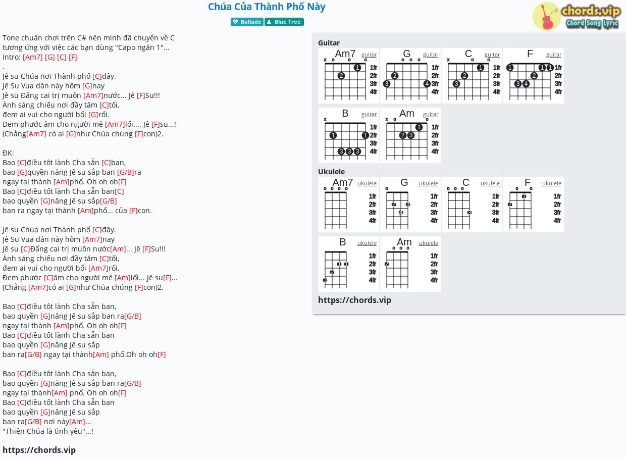 Chord Chua Của Thanh Phố Nay Blue Tree Tab Song Lyric Sheet Guitar Ukulele Chords Vip