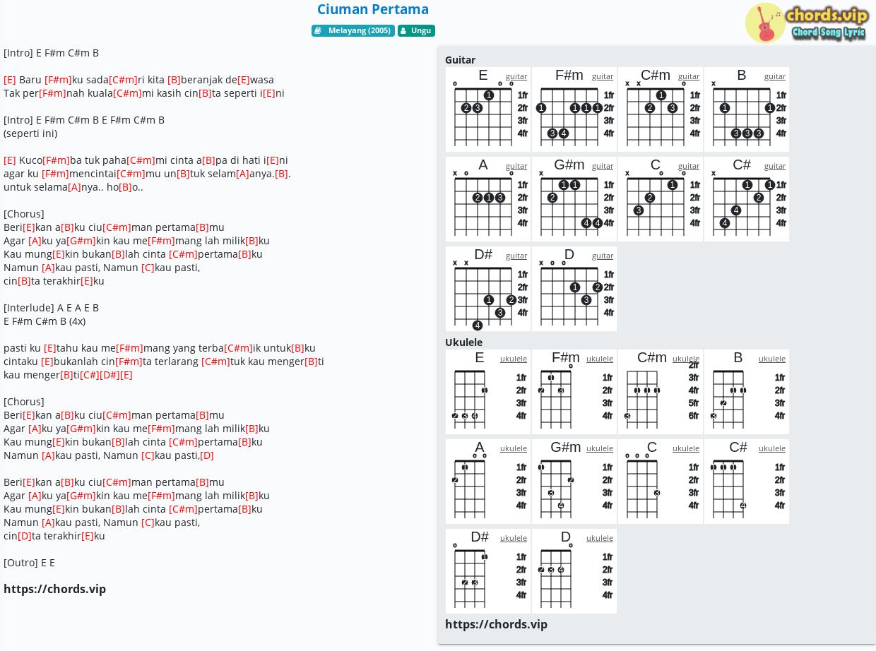 Chord Ciuman Pertama Ungu Tab Song Lyric Sheet Guitar Ukulele Chords Vip