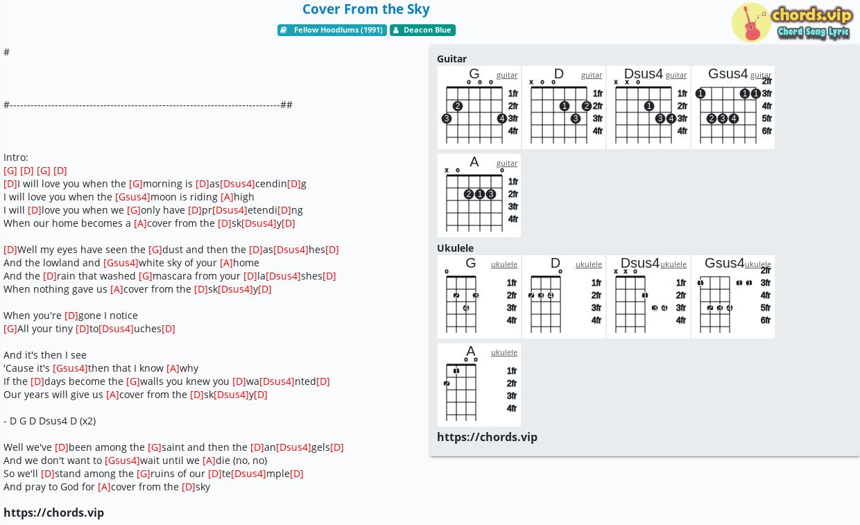 Chord Cover From The Sky Deacon Blue Tab Song Lyric Sheet Guitar Ukulele Chords Vip