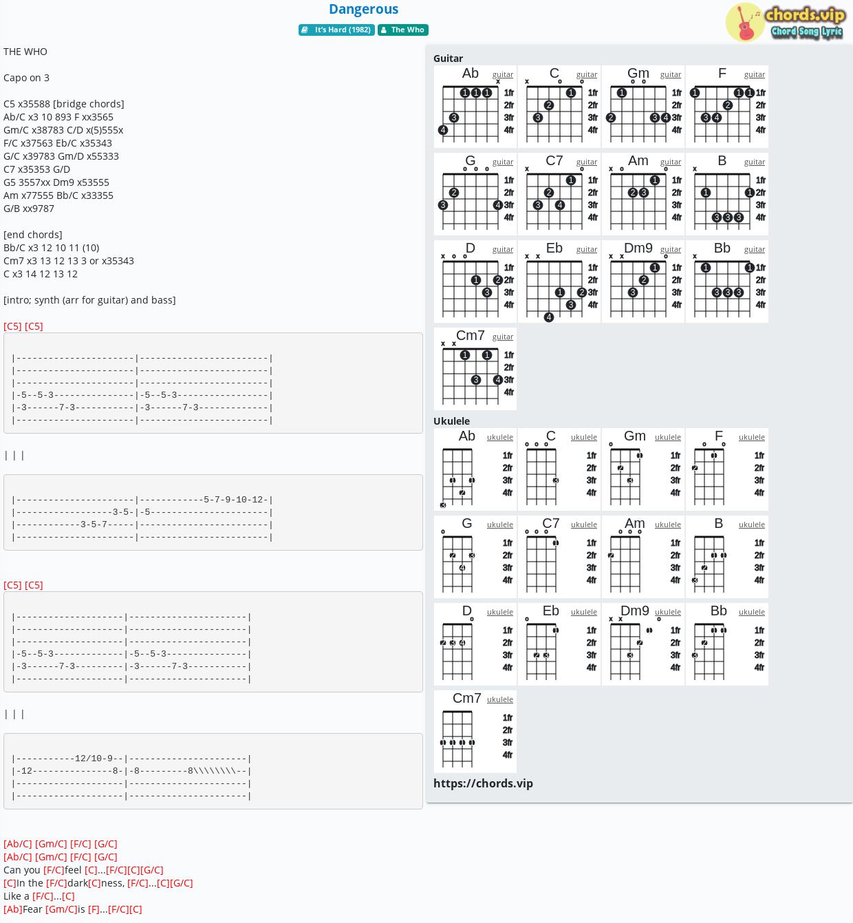 chord-dangerous-the-who-tab-song-lyric-sheet-guitar-ukulele