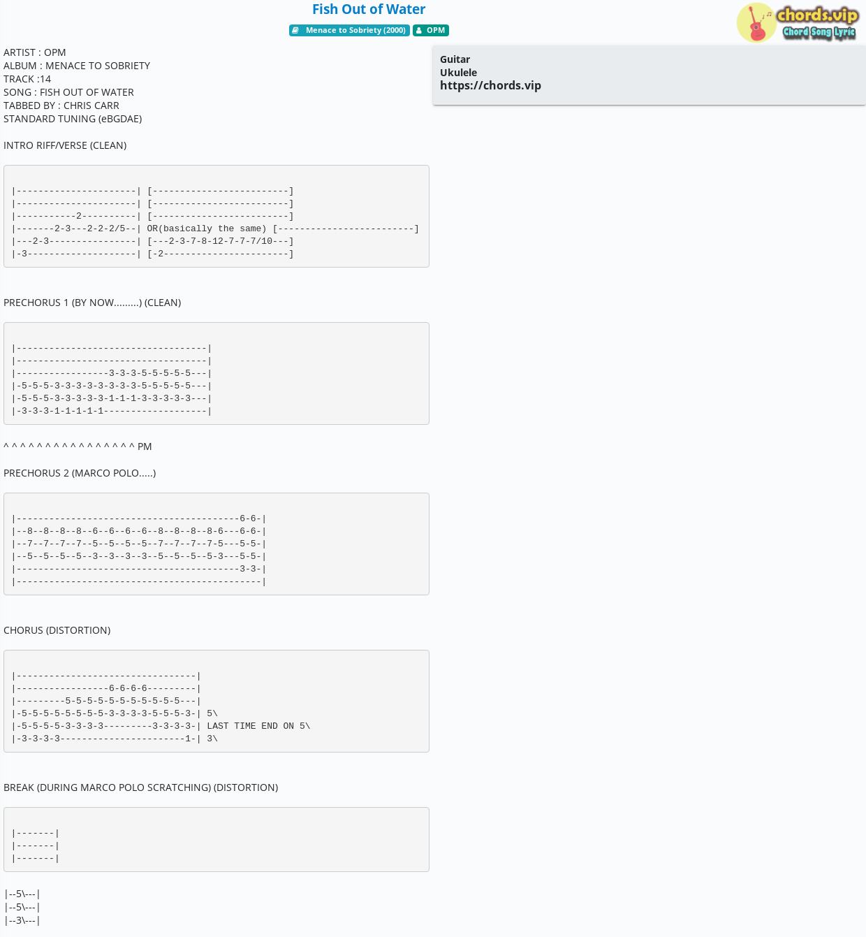 chord-fish-out-of-water-opm-tab-song-lyric-sheet-guitar