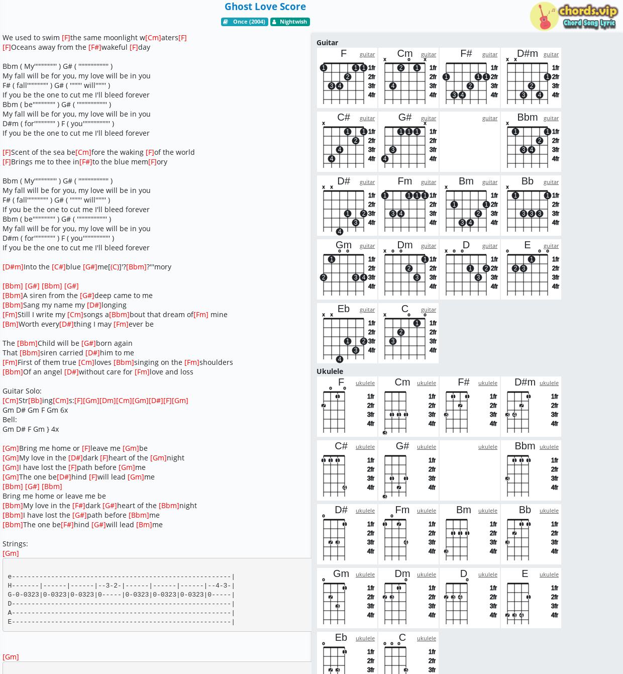 Chord Ghost Love Score Tab Song Lyric Sheet Guitar Ukulele
