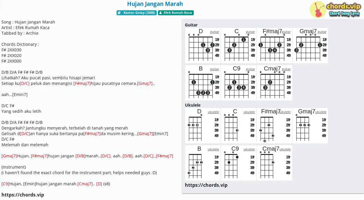 Chord Hujan Jangan Marah Efek Rumah Kaca Tab Song Lyric Sheet Guitar Ukulele Chords Vip