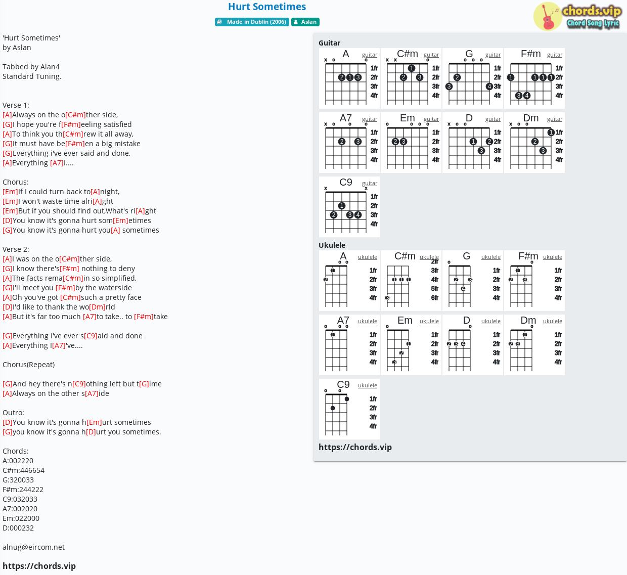 chord-hurt-sometimes-tab-song-lyric-sheet-guitar-ukulele