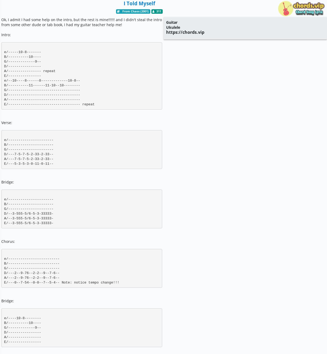 chord-i-told-myself-311-tab-song-lyric-sheet-guitar-ukulele