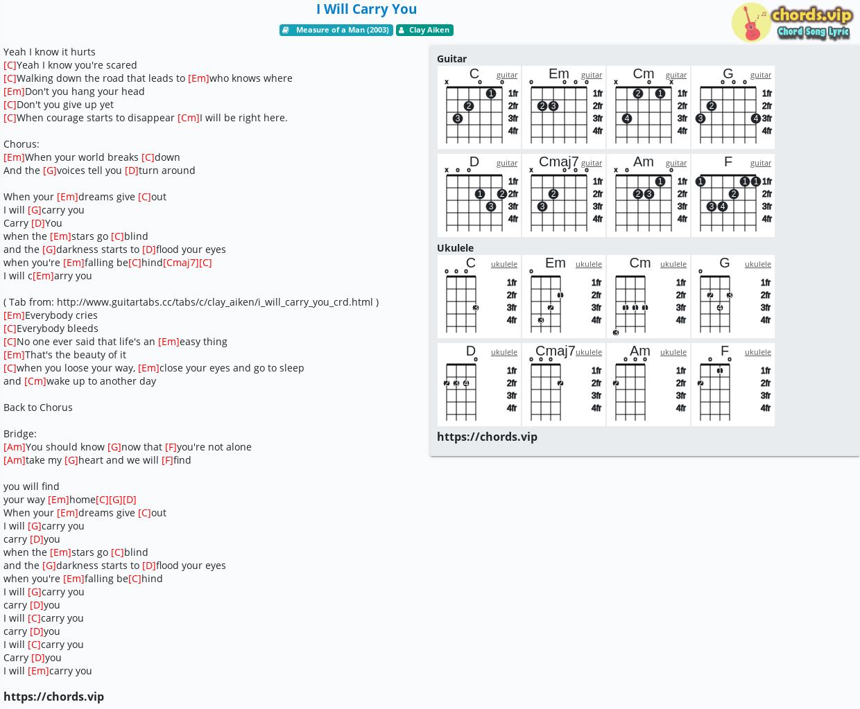 chord-i-will-carry-you-clay-aiken-tab-song-lyric-sheet-guitar