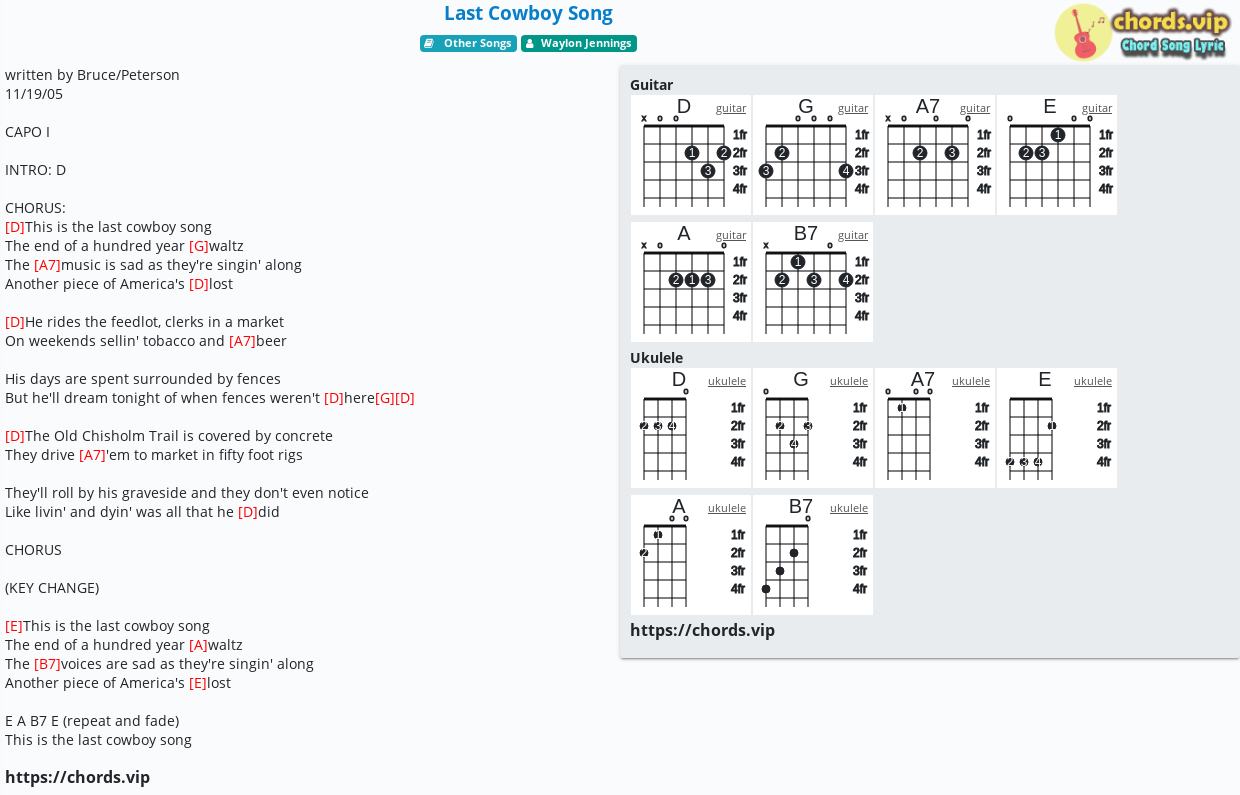 chord-last-cowboy-song-waylon-jennings-tab-song-lyric-sheet