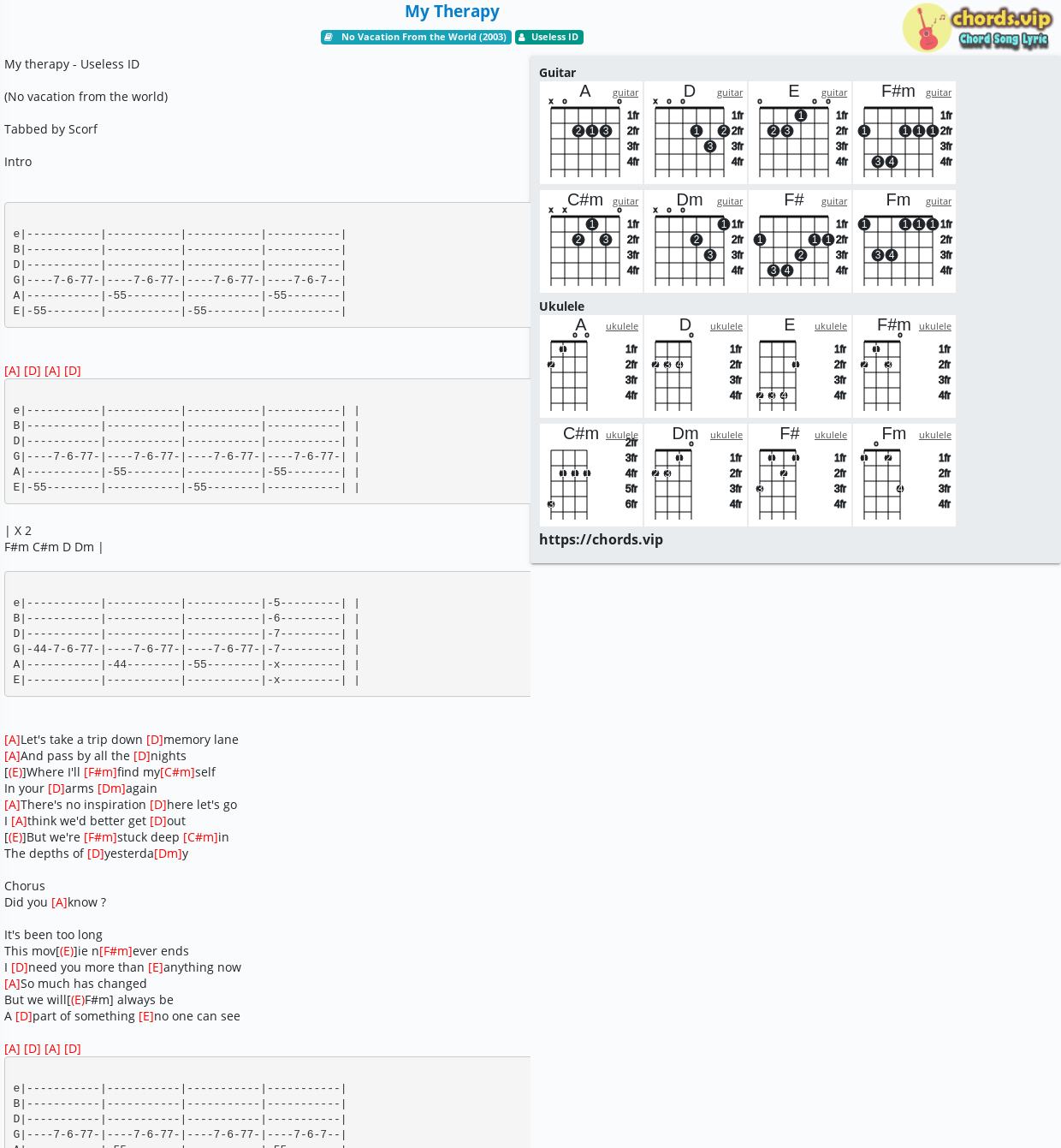 Chord My Therapy Tab Song Lyric Sheet Guitar Ukulele Chordsvip 2055