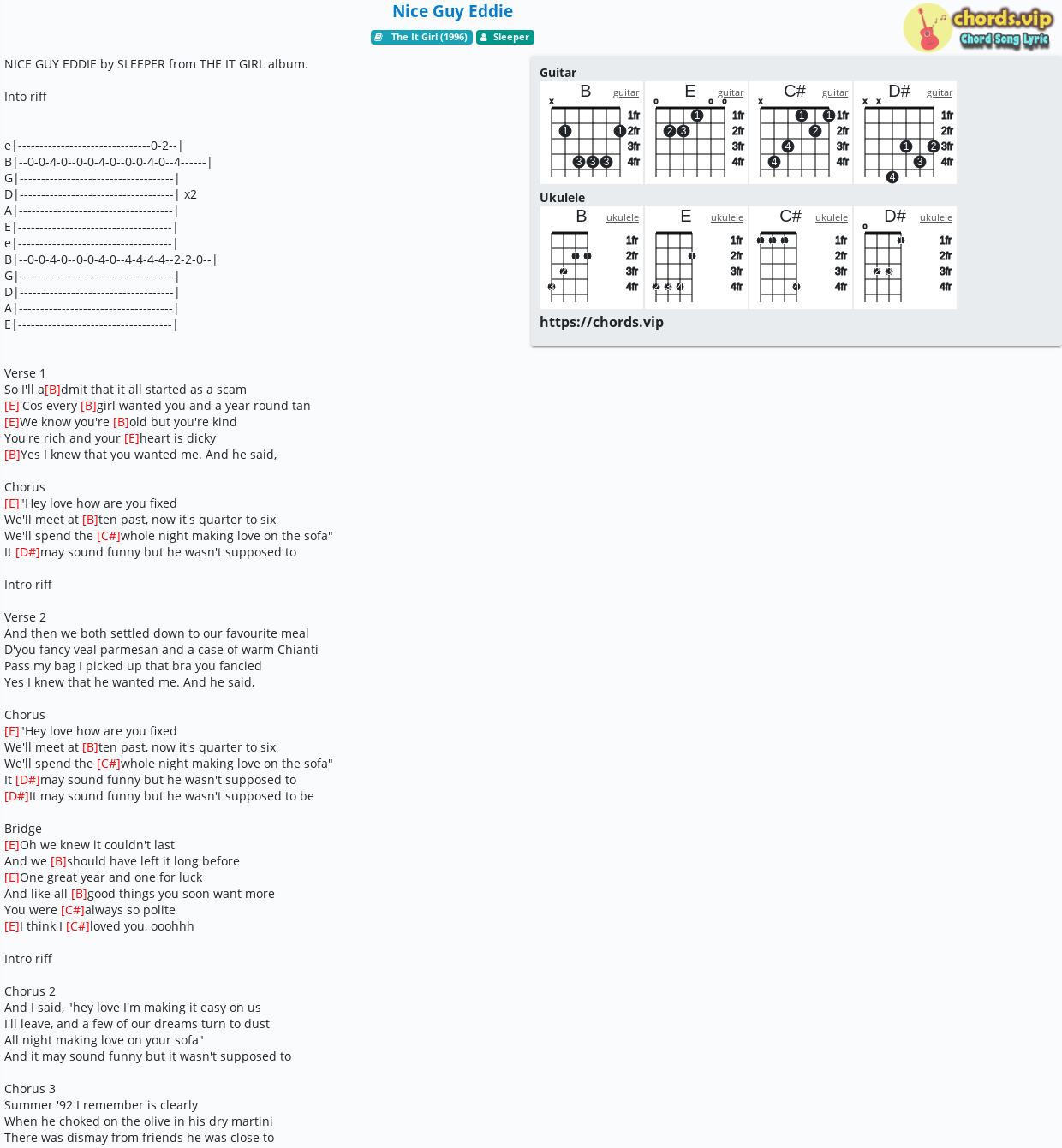 chord-nice-guy-eddie-sleeper-tab-song-lyric-sheet-guitar