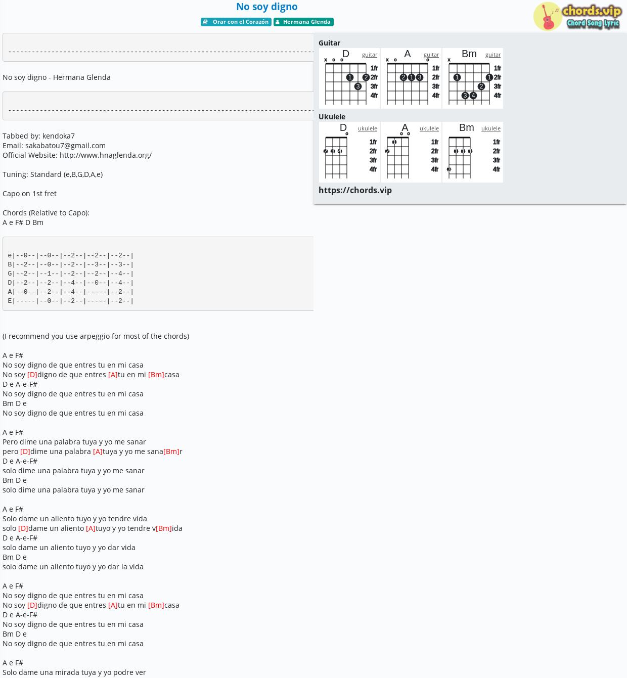 Chord No Soy Digno Hermana Glenda Tab Song Lyric Sheet Guitar Ukulele Chords Vip