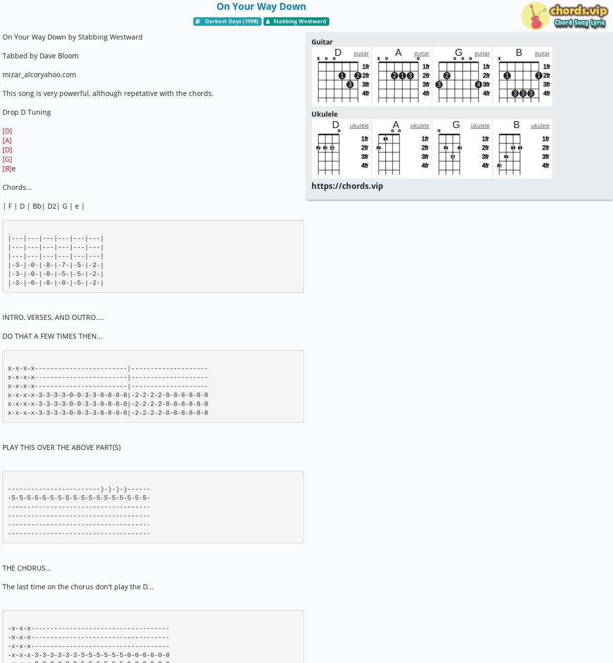 chord-on-your-way-down-tab-song-lyric-sheet-guitar-ukulele