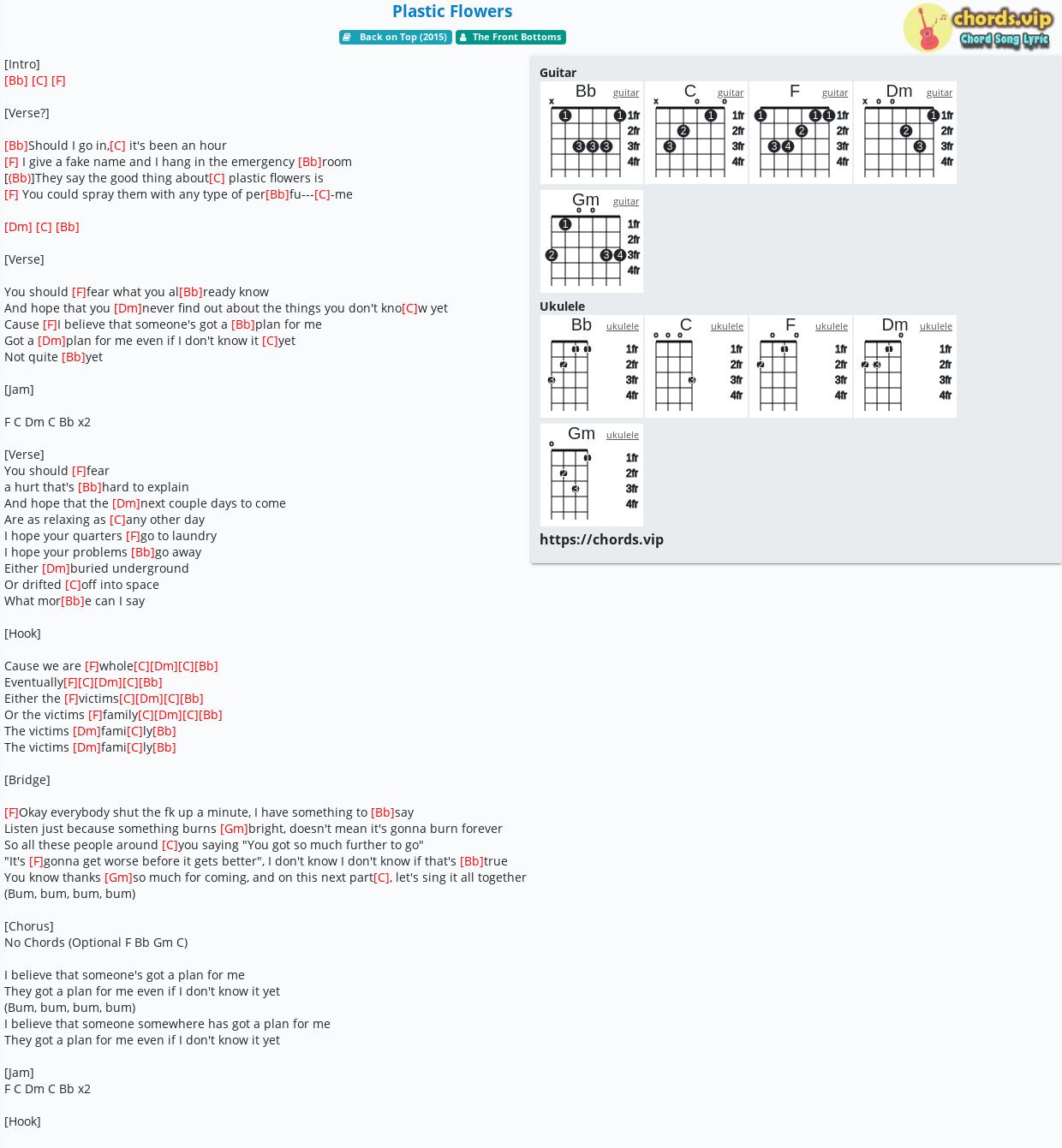 Chord Plastic Flowers The Front Bottoms Tab Song Lyric Sheet Guitar Ukulele Chords Vip