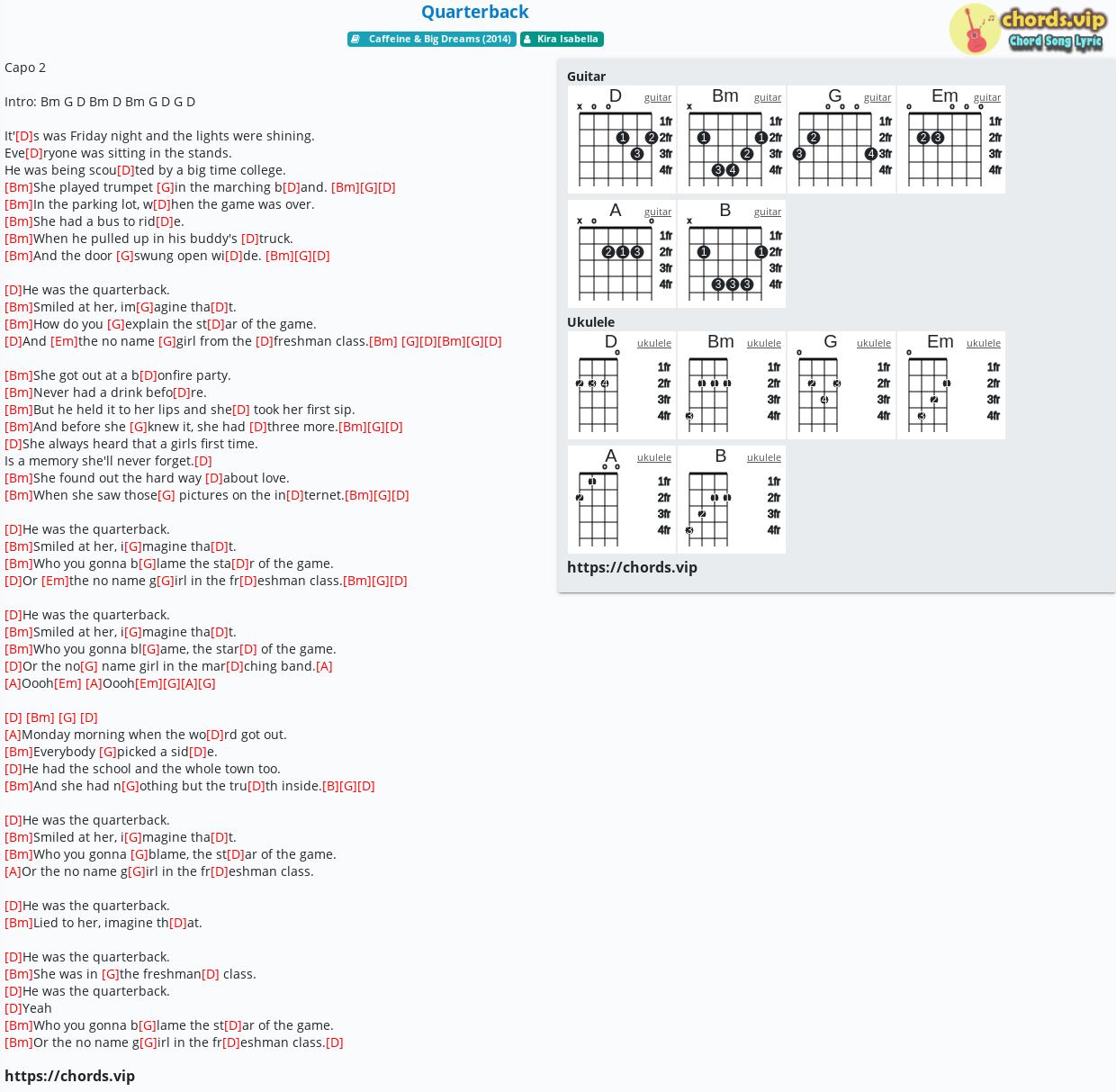 Chord Quarterback Kira Isabella Tab Song Lyric Sheet Guitar Ukulele Chords Vip This song is about trust. tab song lyric sheet guitar ukulele
