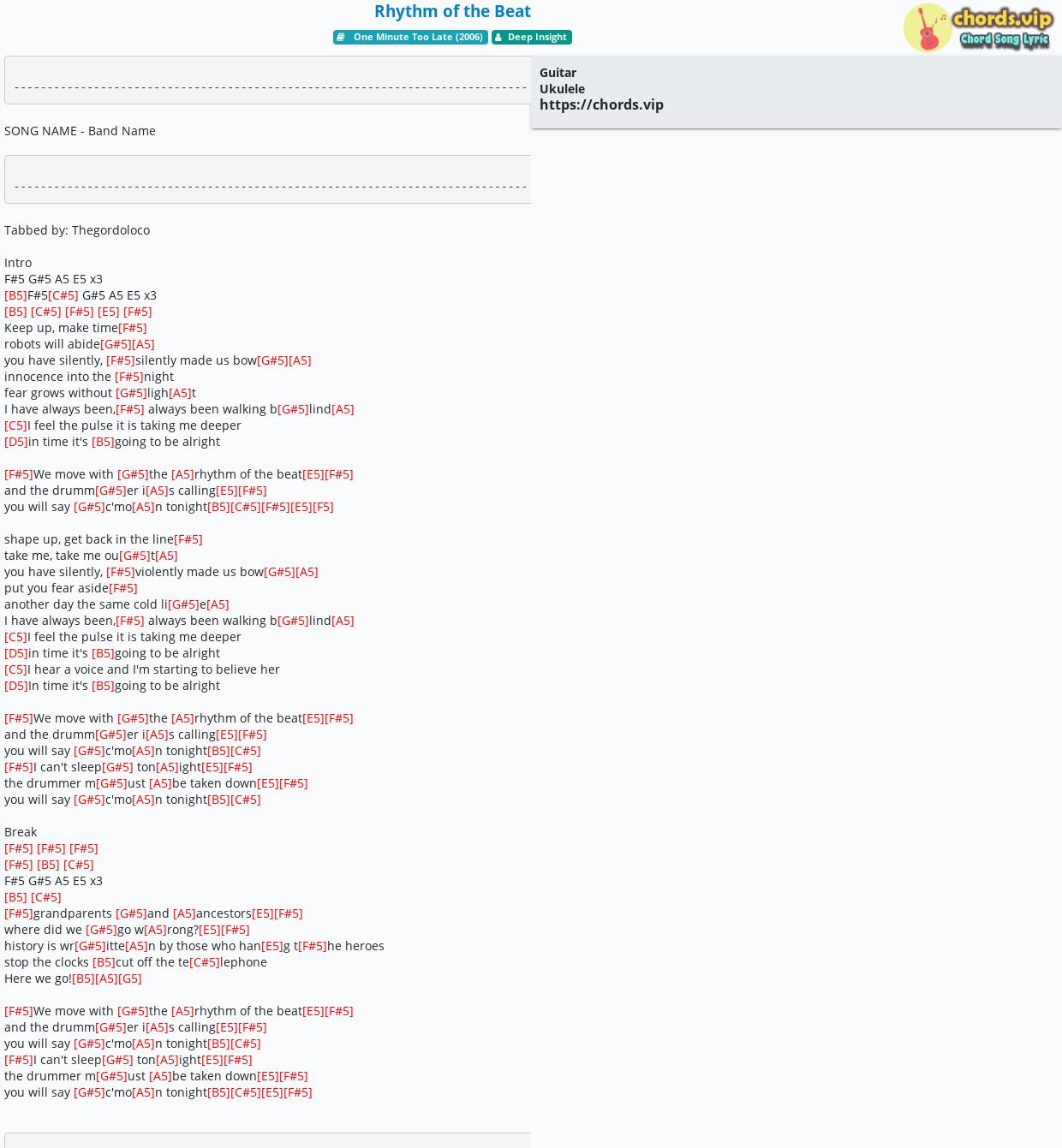 chord-rhythm-of-the-beat-deep-insight-tab-song-lyric-sheet