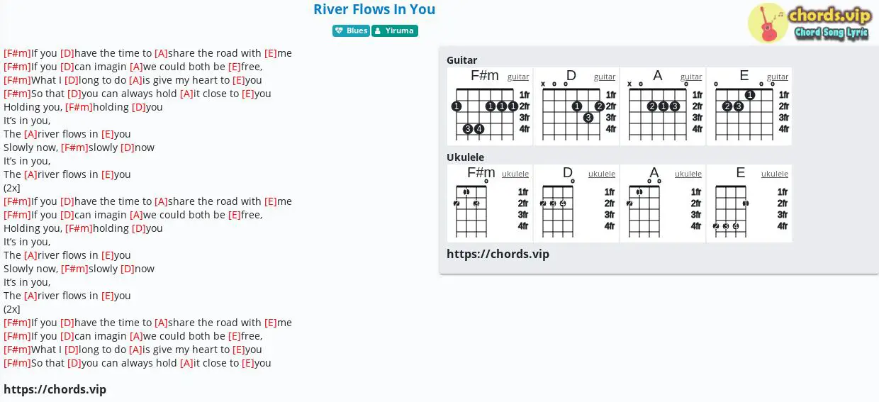 river flows in you guitar tabs free