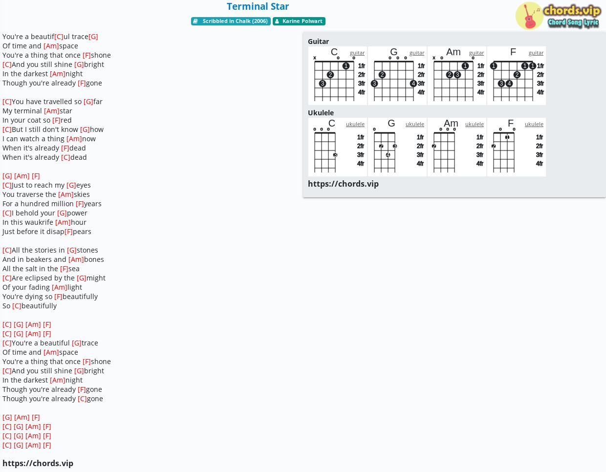 Chord Terminal Star Karine Polwart Tab Song Lyric Sheet Guitar Ukulele Chords Vip
