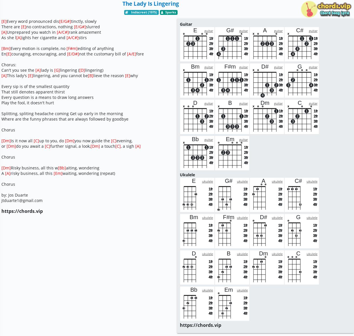 chord-the-lady-is-lingering-sparks-tab-song-lyric-sheet-guitar