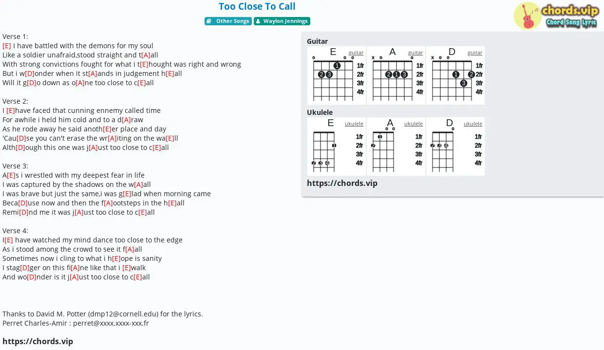 chord-too-close-to-call-waylon-jennings-tab-song-lyric-sheet