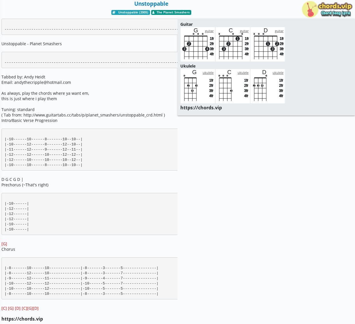 Chord Unstoppable Tab Song Lyric Sheet Guitar Ukulele Chordsvip 1546