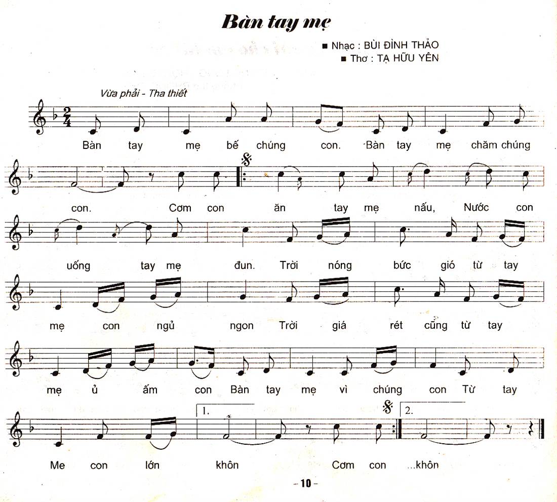 Sheet: Bàn tay mẹ - song lyric, sheet | chords.vip